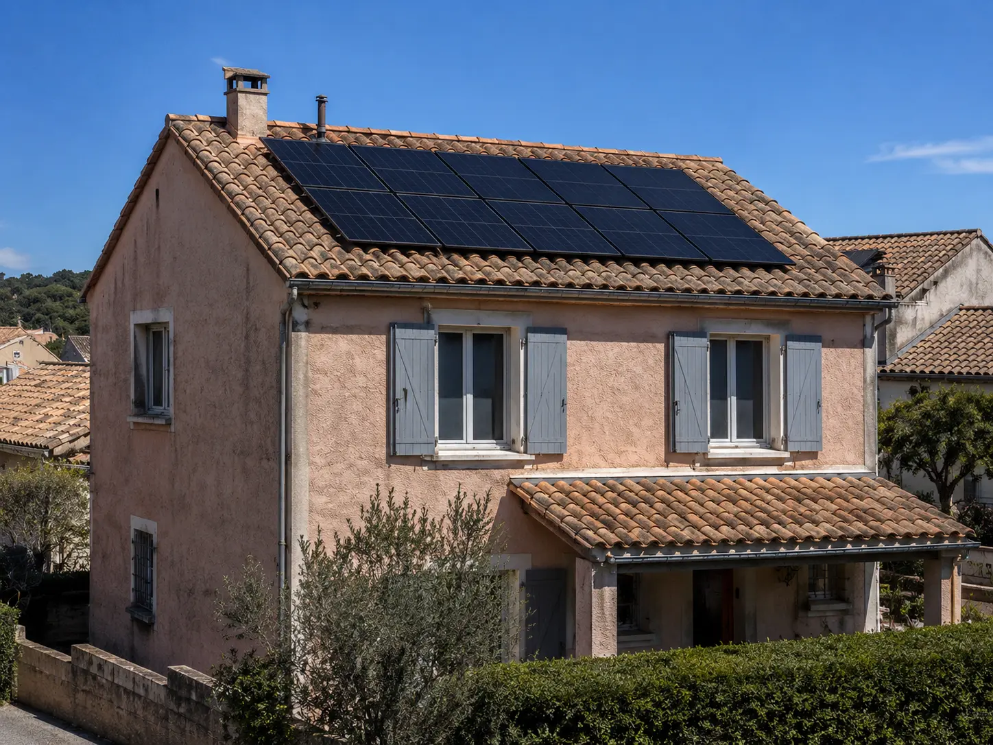Installation photovoltaïque 6 kWc en toiture, orientation sud, Hérault