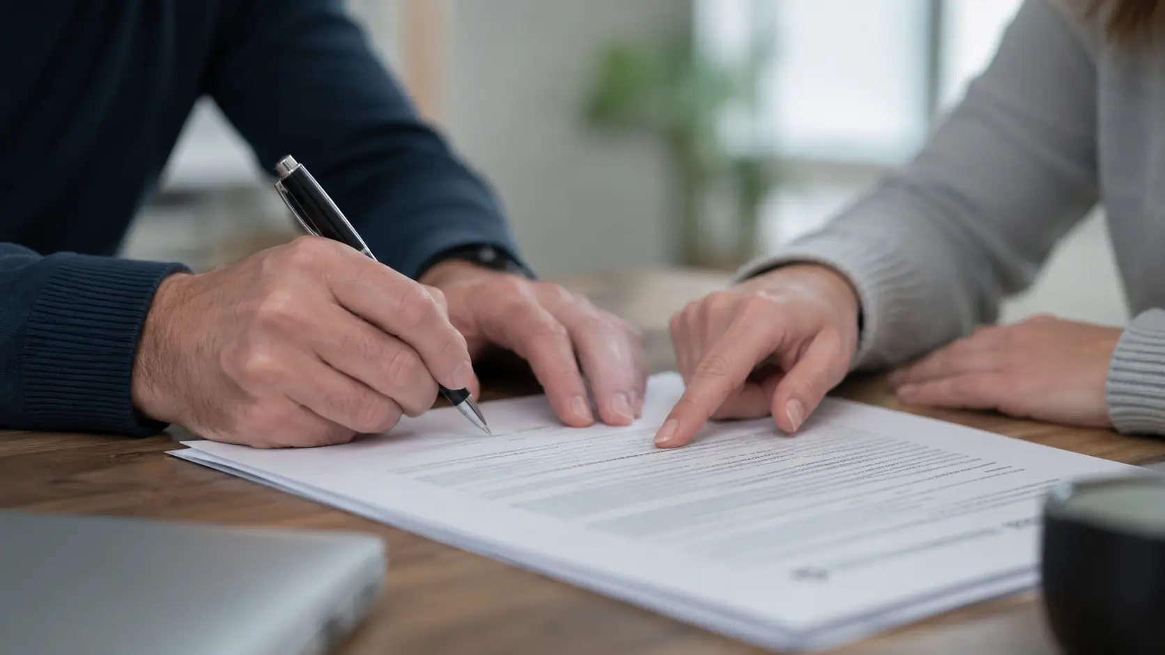 Relecture d’un contrat de bail avant signature, illustrant les points à vérifier d’une location de toiture