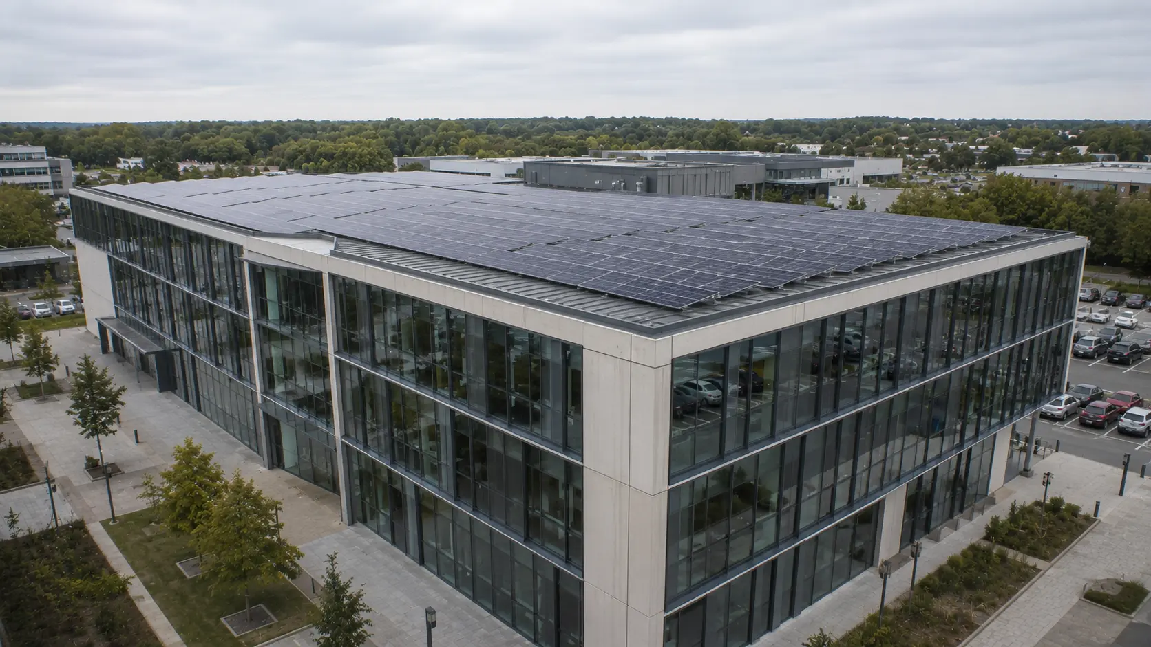 Bureaux / tertiaire équipé de panneaux photovoltaïques