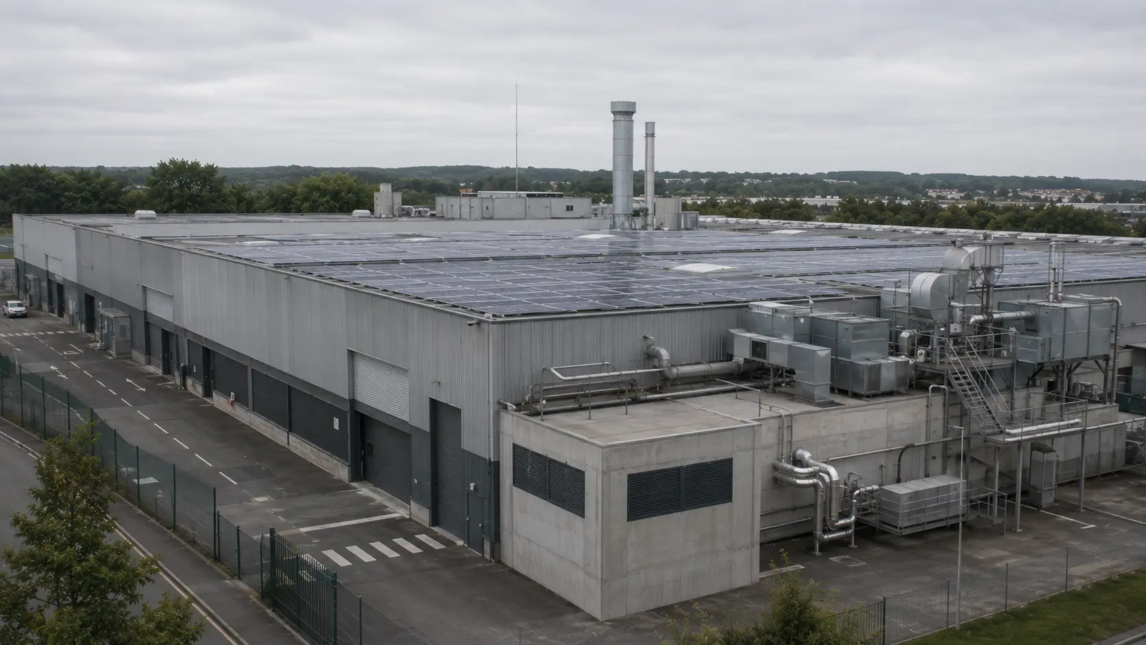 Site industriel équipé de panneaux photovoltaïques
