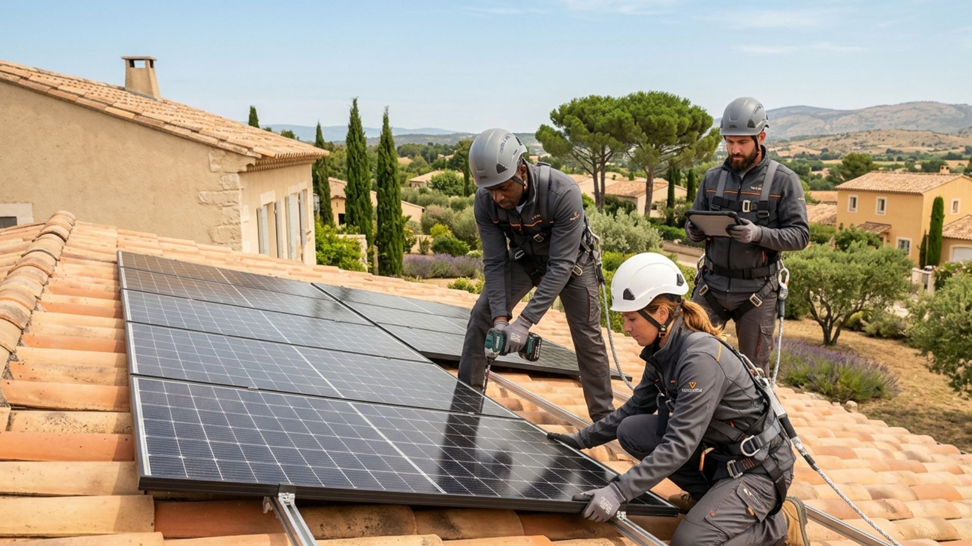 Installation de panneaux solaires par un installateur RGE QualiPV