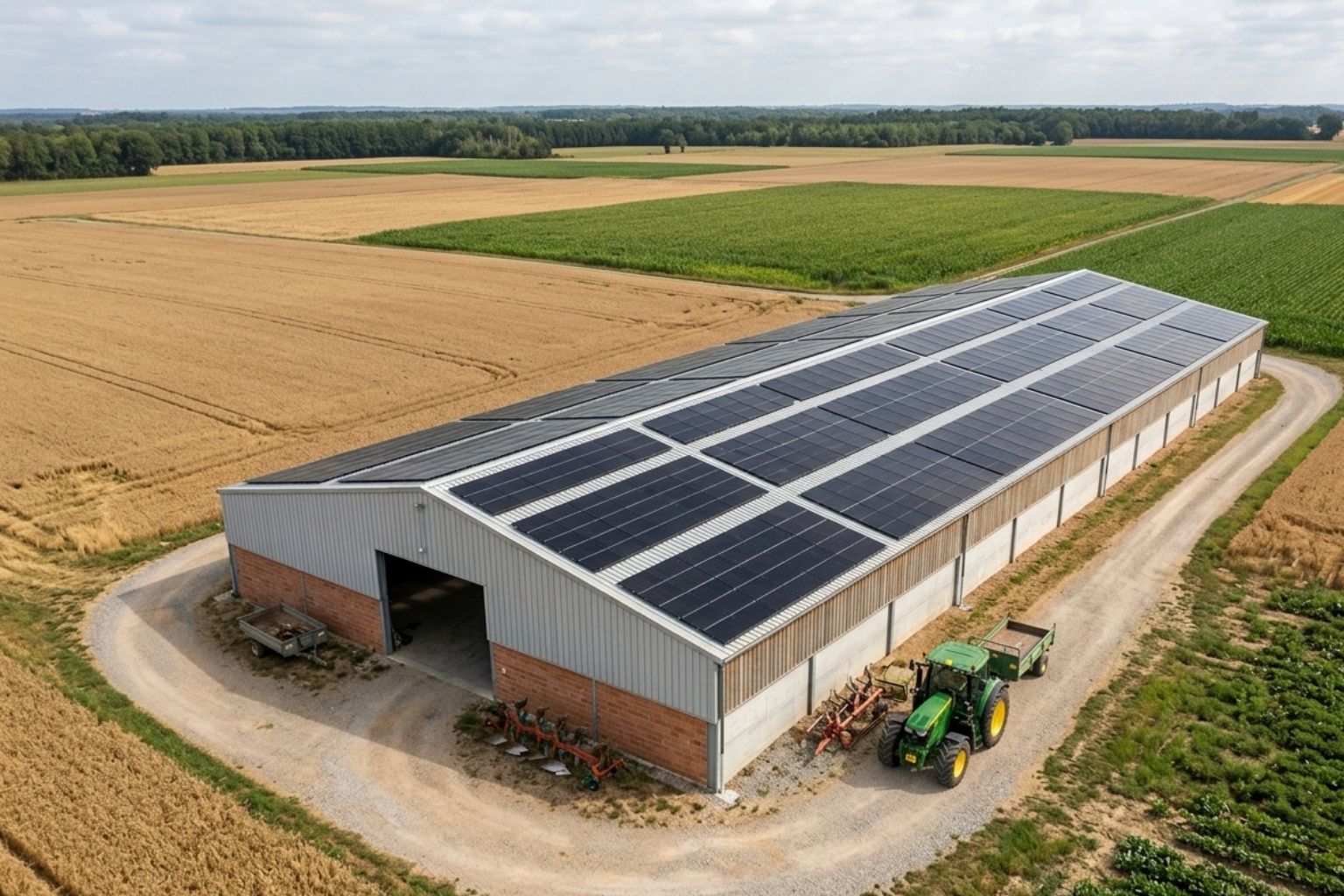 Étude de cas : centrale photovoltaïque 36 kWc sur hangar agricole dans l'Indre