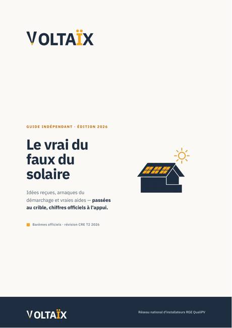 Couverture du guide Le vrai du faux du solaire 2026